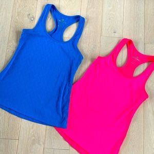 90 Degree By Reflex Blue and Pink Tank Tops
